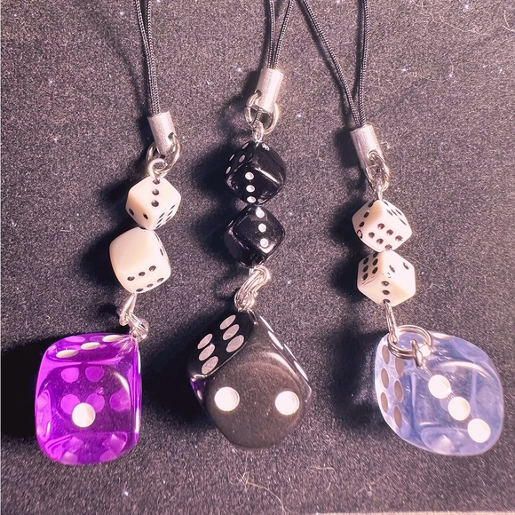 Unique Phone Charm,/ Dice Charm backpack / Dice Gift / Phone Charm Artisan - Picture 2 of 14